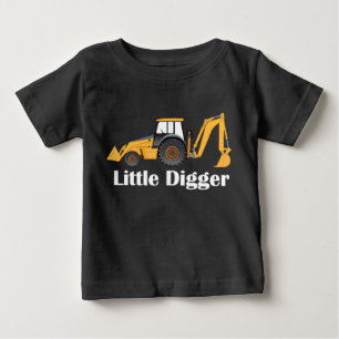Escavador pequeno - t-shirt fino do jérsei do beb