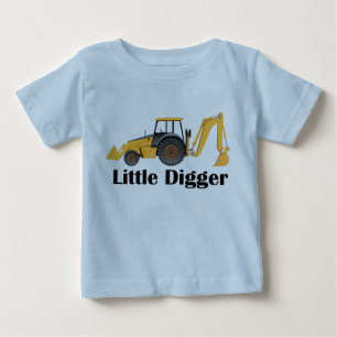 Escavador pequeno - t-shirt fino do jérsei do beb