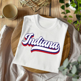 Escoamento T-Shirt com Script de Imagem Vermelha e