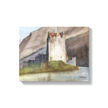 ESCÓCIA CASTLES LANDSCAPE WATERCOLOR CANVAS IMPRES