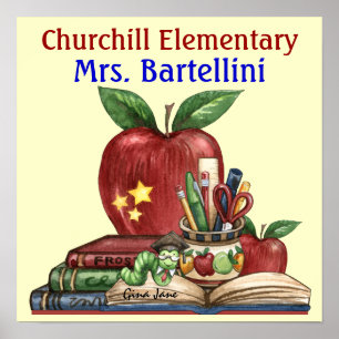 Escola / Professora / Poster de sala de aula - SRF