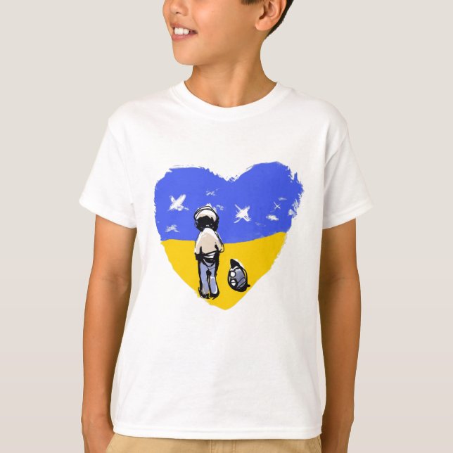 Escolha a camiseta Love Sem guerra Ucrânia (Frente)