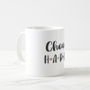 Escolha a caneca feliz, caneca de café das