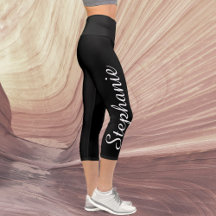 ESCOLHA A COR Nome Yoga Personalizado Leggings Cap