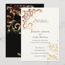 Escolha de Cores Douradas Elegantes do Convite de 