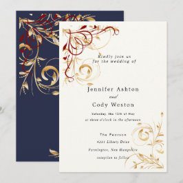 Escolha de Cores Douradas Elegantes do Convite de 