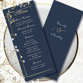 Escolha de Menu Escrito Branco com Moldura Dourada