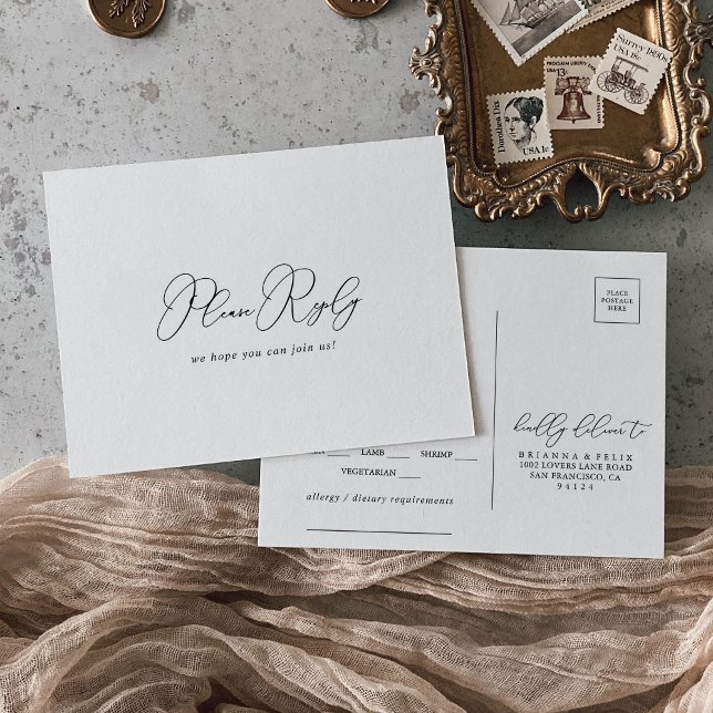 Escolha de Menu Minimalista Chique RSVP  (Criador carregado)