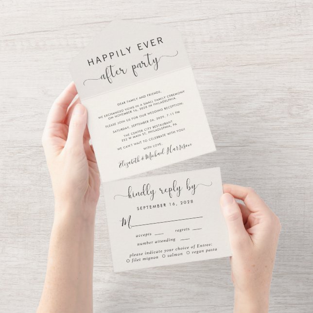 Escolha de Menu para Recepção de Casamento Creme (Aba destacável)