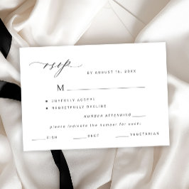 Escolha de menu preto e branco elegante para RSVP