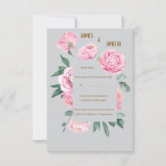 Escolha de Refeição para Resposta de Casamento com (Frente)