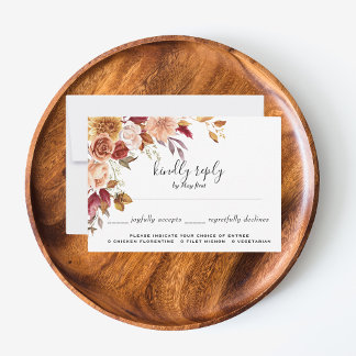 Escolha de Refeição RSVP para Casamento Floral de