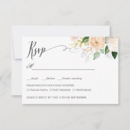 ESCOLHA DE REFEIÇÕES DE RSVP DE CASAMENTO NO FIM D