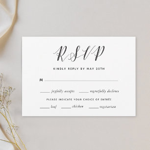 Escolha de refeições RSVP de Casamento de Coraç