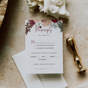 Escolha do Menu de Casamento Floral com Blush Rosa