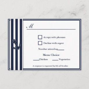 Escolha do menu RSVP 2 do Marinho azul
