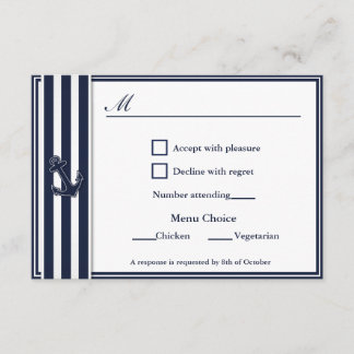 Escolha do menu RSVP 2 do Marinho azul