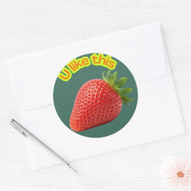 Escolha Doce Adesivos de Morango – Desenho Fofo Fe (Envelope)