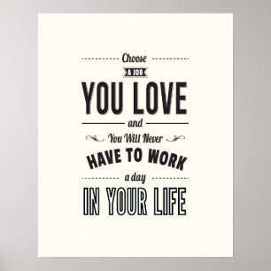 Escolha o trabalho - poster inspirado branco das