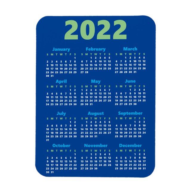 Escolha suas próprias cores | Íman Calendário 2022 (Vertical)