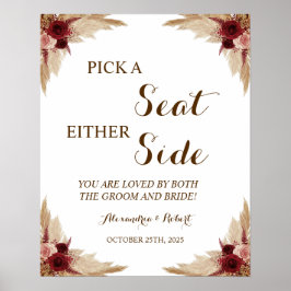 Escolha um assento não um Poster de Casamento de G