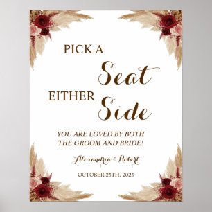 Escolha um assento não um Poster de Casamento de G