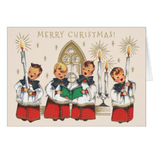 Escolhas animadas de Natal cantando carols Cartão