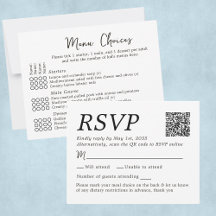 Escolhas de Menu de RSVP de Casamento Elegante par