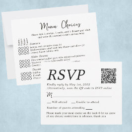 Escolhas de Menu de RSVP de Casamento Elegante par