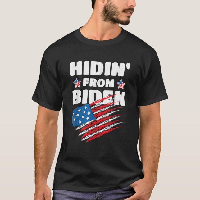 Escondendo da camisa Biden USA Flag Trump 2020 Ant (Frente)