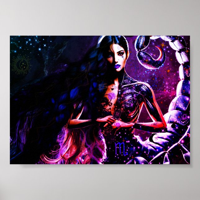 Escorpião Horoscópio Criaturas Míticas Poster (Frente)