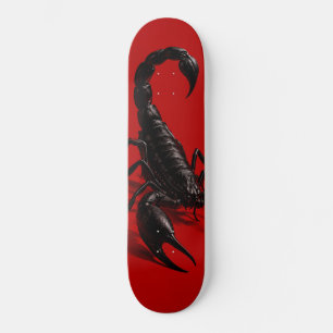 Escorpião Preto Skate Vermelho Réptil Gótico