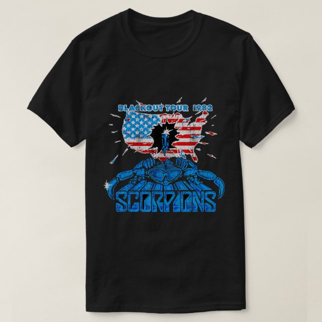 Escorpiões oficiais Blackout USA Tour 1982 T-Shirt (Frente do Design)