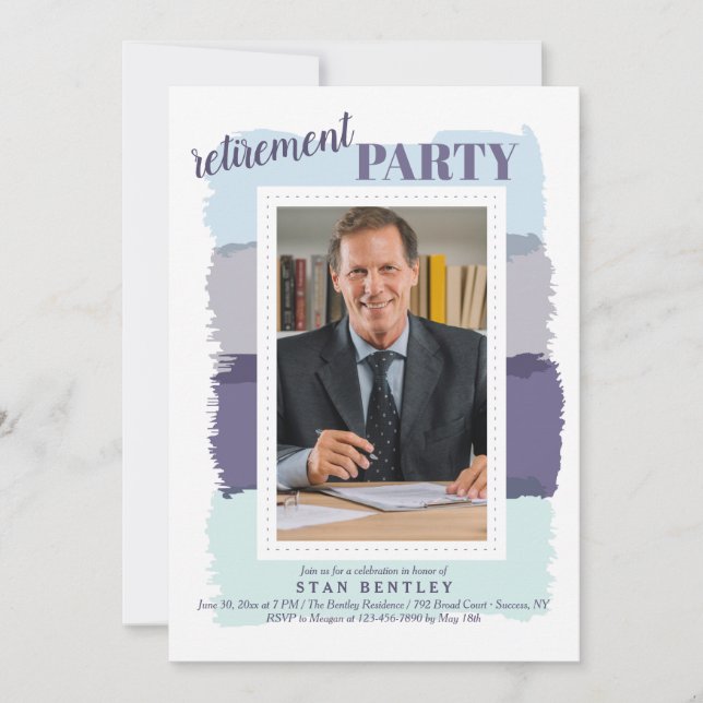 Escova Azul Fotoaposentadoria de Fatura Convite (Frente)