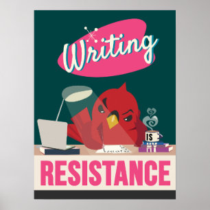 Escrever É Minha Resistência – Impressão Retro