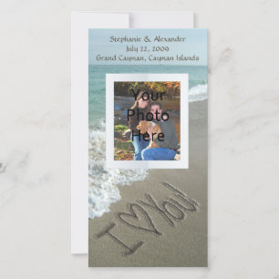 Escrita na Areia na Praia, Eu Te Amo Cartão de Fot