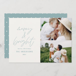 Escrito moderno 2 foto azul empoeirado Natal