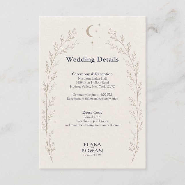 Escrito nas Estrelas Convite de Casamento Celestia (Frente)