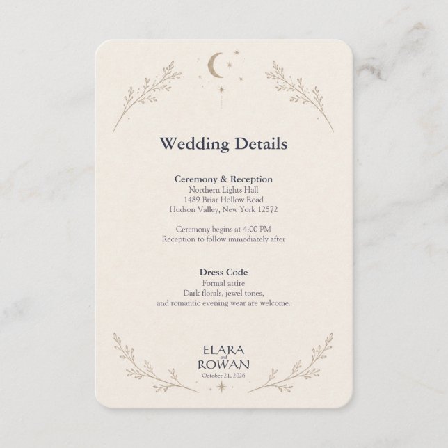 Escrito nas Estrelas Convite de Casamento Celestia (Frente)