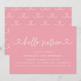 Escrito simples de na moda elegante do 16.º aniver