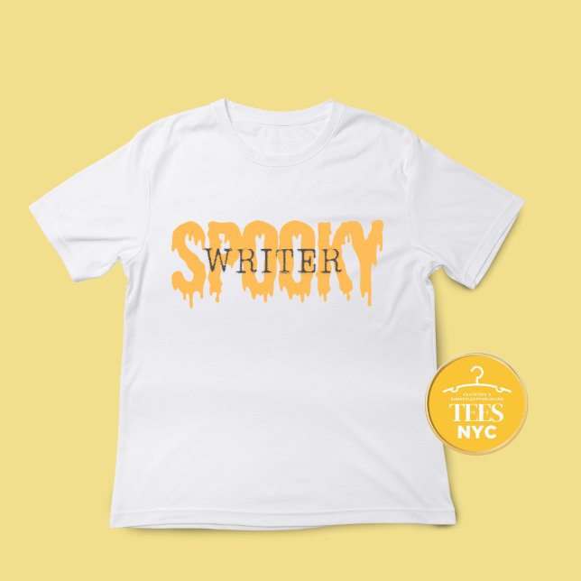 Escritor Spooky Autor Halloween T-shirt (Criador carregado)