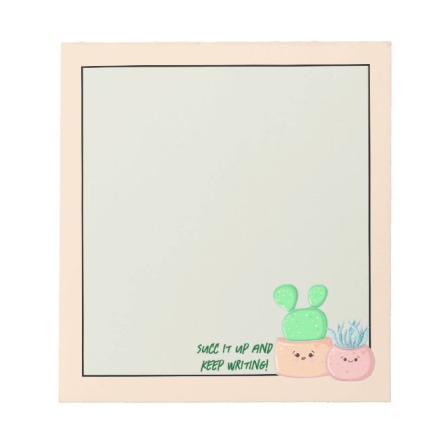 Escritores Suculentos: Bloco de Notas (Frente)