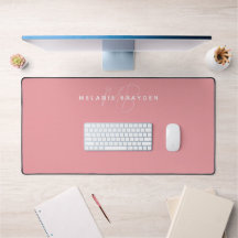 Escritório Simples de Monograma Mínimo Rosa