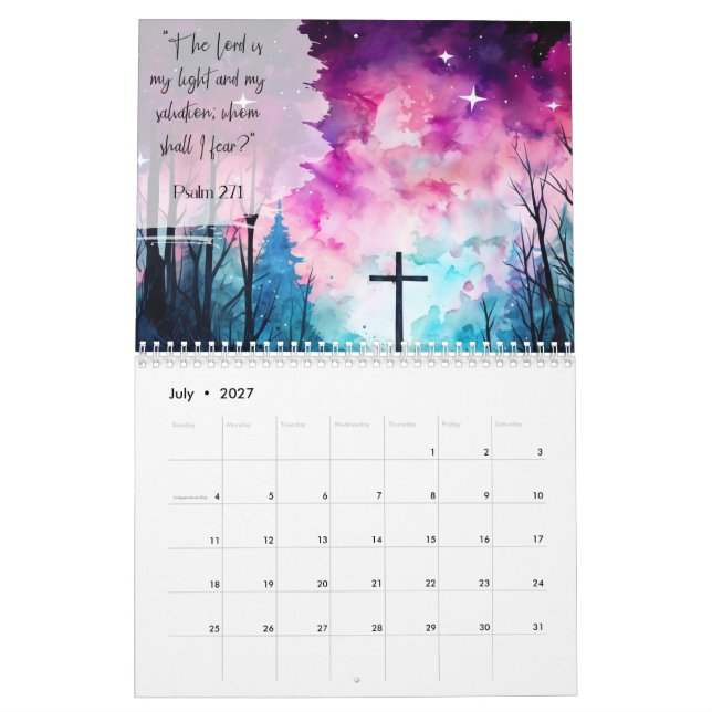 Escritura de Bíblia do Calendário Cristão para Cri (Jul 2027)