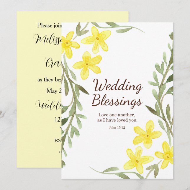 Escritura de Convite para Casamento John 15 12 Chr (Frente/Verso)