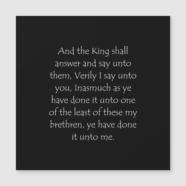 Escritura de Cotação Matthew 25 40 (Frente)