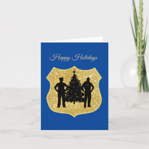 Escudo da Polícia Reluzente & Cartão de Natal da P