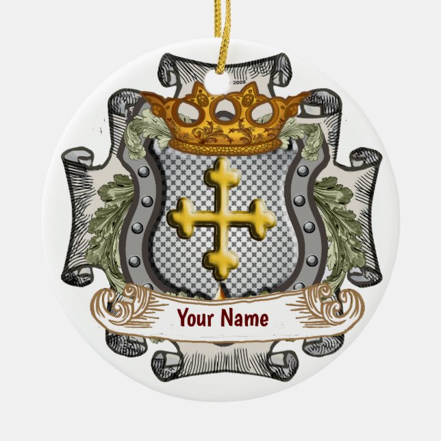 Escudo de Coroa Real enfeite Sobrenome  (Frente)