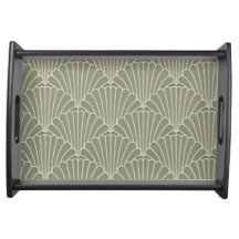 Escudos do art deco que servem a bandeja
