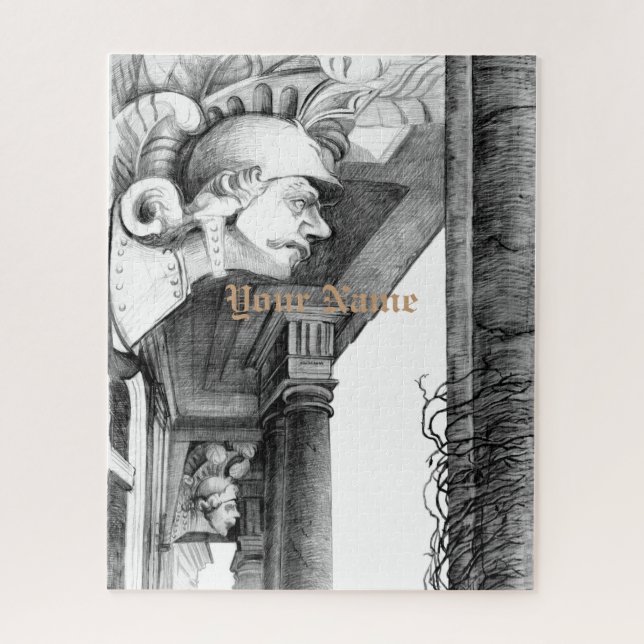 Escultura da Quebra-cabeça de Arte Lápis do Castel (Vertical)